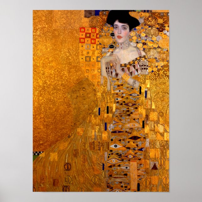 Póster Retrato de Adele Bloch-Bauer I, 1907 por Klimt (Frente)