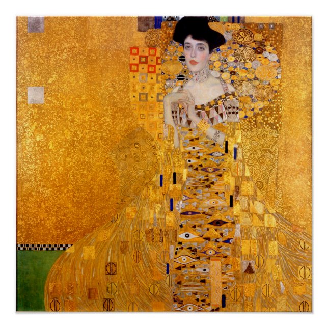 Póster Retrato de Adele Bloch-Bauer I - Gustav Klimt (Anverso)