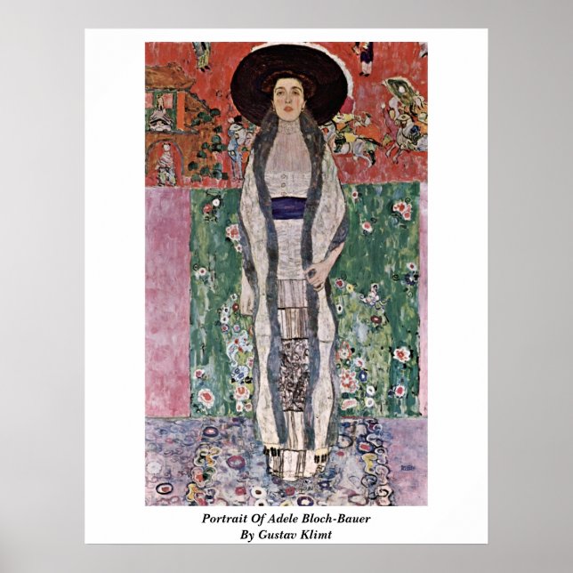 Póster Retrato De Adele Bloch-Bauer Por Gustav Klimt (Frente)