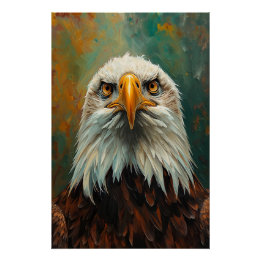 Póster Retrato de águila artística - Pintura de aceite vi