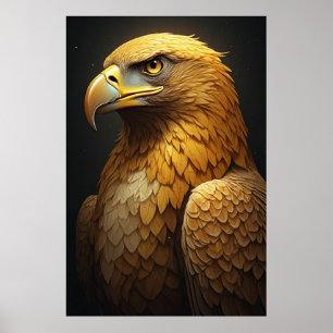 Póster Retrato de Águila Ave de Presa Poderosa