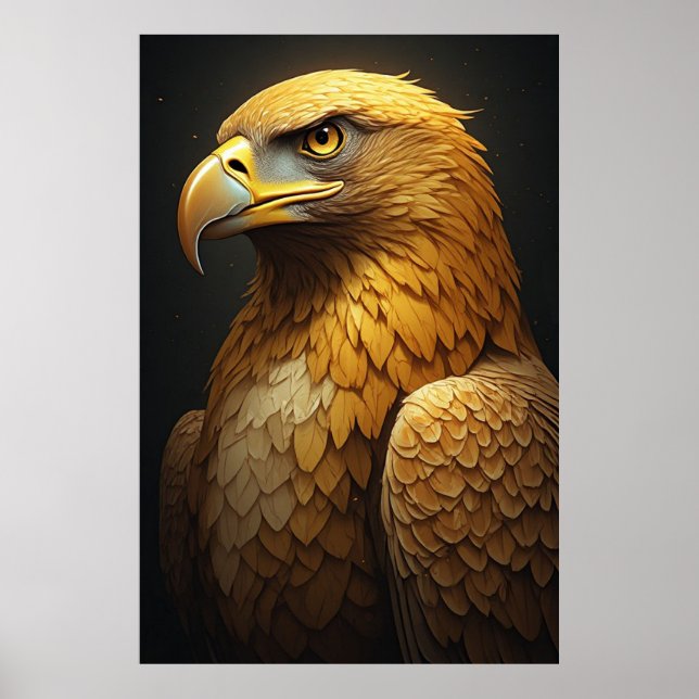 Póster Retrato de Águila Ave de Presa Poderosa (Frente)