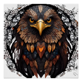 Póster Retrato de águila mosaica