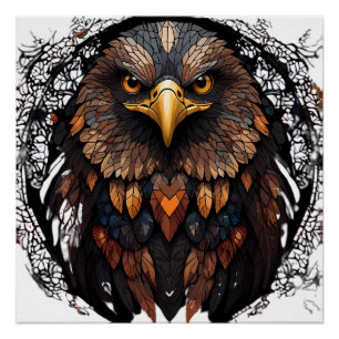 Póster Retrato de águila mosaica
