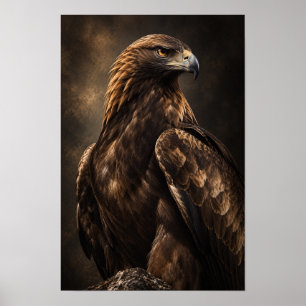 Póster Retrato de Águila Real con Luz Dramática Vida Silv