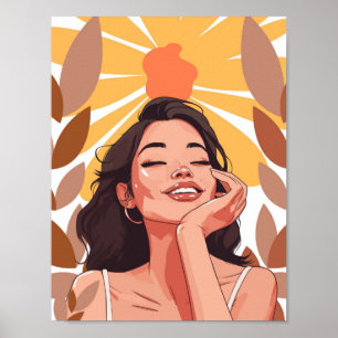 Póster Retrato de Alegría Radiante