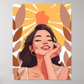 Póster Retrato de Alegría Radiante