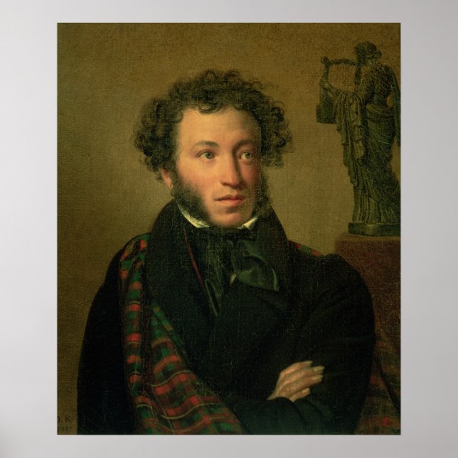 Póster Retrato de Alexander Pushkin, 1827 (Frente)