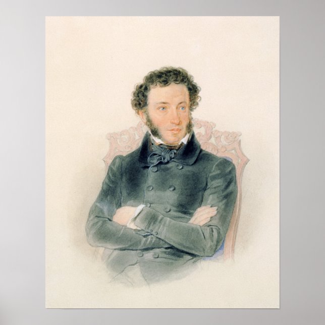 Póster Retrato de Alexander Pushkin 1836 (Frente)