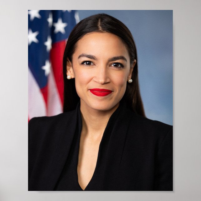 Póster Retrato de Alexandria Ocasio Cortez (Frente)