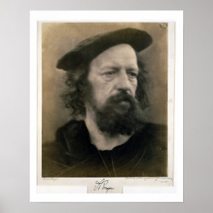 Póster Retrato de Alfred, señor Tennyson (1809-92)