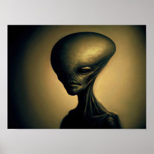 Póster Retrato de Alien dibujado a mano