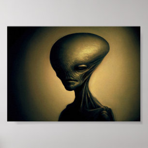 Póster Retrato de Alien dibujado a mano