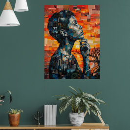 Póster Retrato de alma metropolitana moderna en medios mi