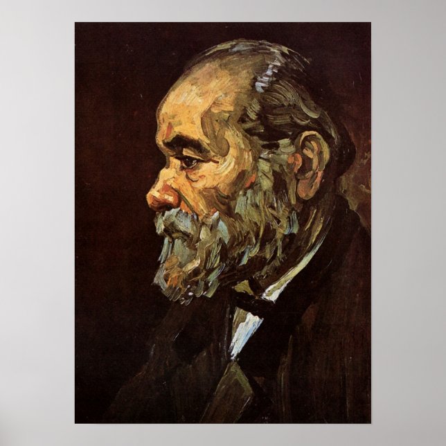 Póster Retrato de anciano con barba por Vincent van Gogh (Frente)