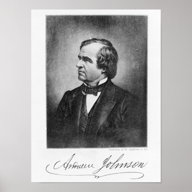 Póster Retrato de Andrew Johnson (Frente)