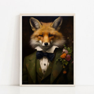 Póster Retrato de animal del Renacimiento, retrato de ani