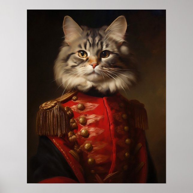 Póster Retrato de animal victoriano, imagen de animal ves (Frente)