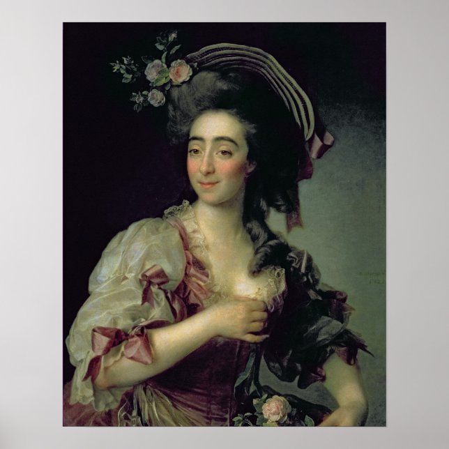 Póster Retrato de Anna Davia-Bernucci, 1782 (Frente)