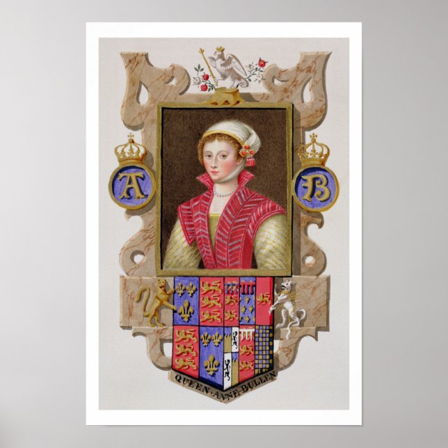 Póster Retrato de Anne Boleyn (1507-36) Segunda Reina de  (Frente)