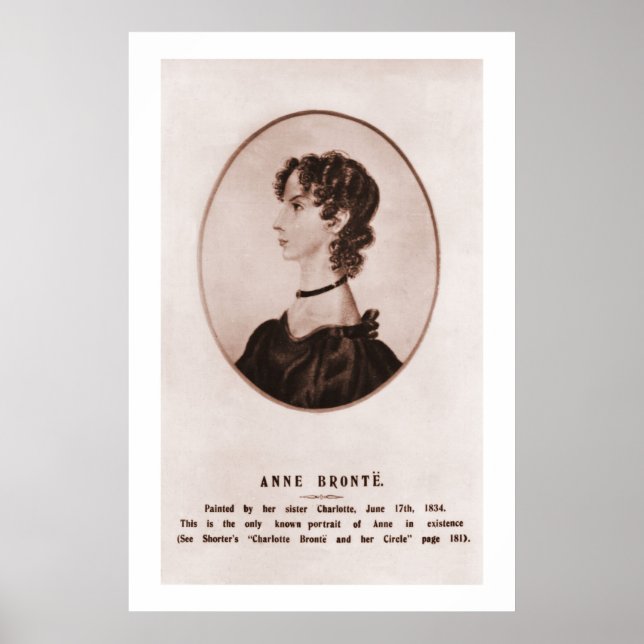 Póster Retrato de Anne Brontë (sepia) (Frente)