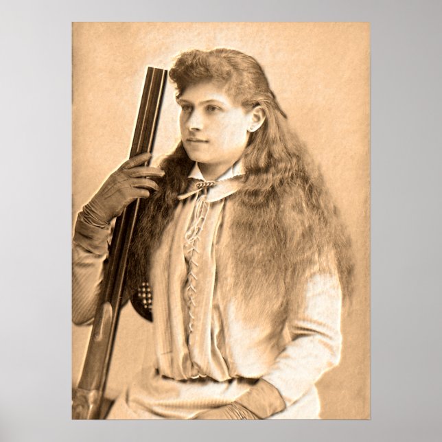Póster Retrato de Annie Oakley (Frente)