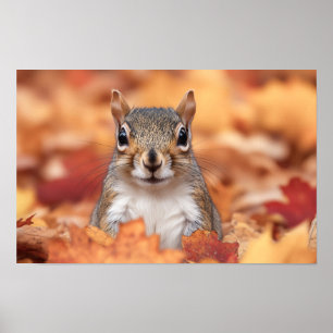Póster Retrato de ardilla que ama los animales salvajes