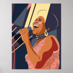 Póster Retrato de Aretha Franklin