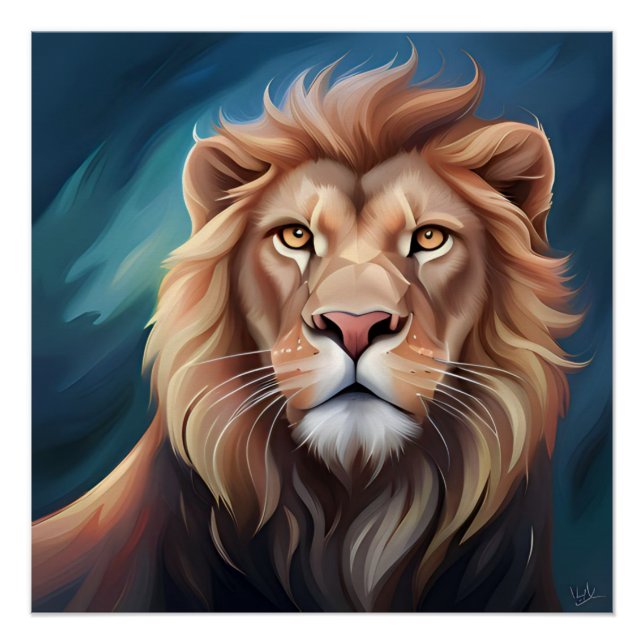 Póster Retrato de arte digital León-56556 (Anverso)