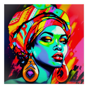 Póster Retrato de arte pop
