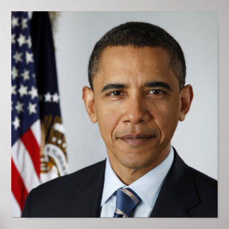 Póster Retrato de Barack Obama en la Casa Blanca