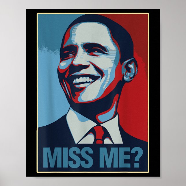 Póster Retrato de Barack Obama me extraña cita a demócrat (Frente)