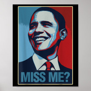 Póster Retrato de Barack Obama me extraña cita a demócrat