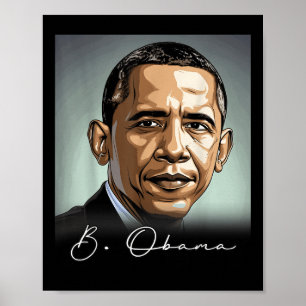 Póster Retrato de Barack Obama Presidente Patriótico
