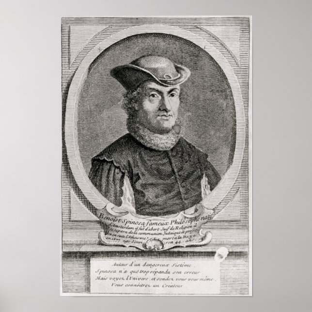 Póster Retrato de Baruch o Benedict Spinoza (Frente)