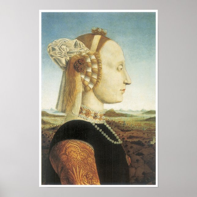 Póster Retrato de Battista Sforza, c. 1474 (Frente)