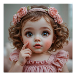 Póster Retrato de bebé bordado