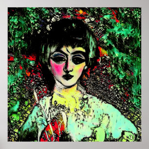 Póster Retrato de Belleza Gótica
