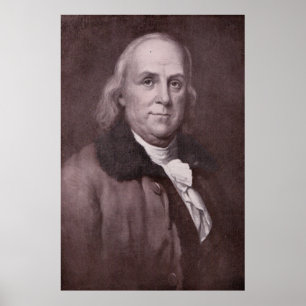 Póster Retrato de Benjamin Franklin del vintage