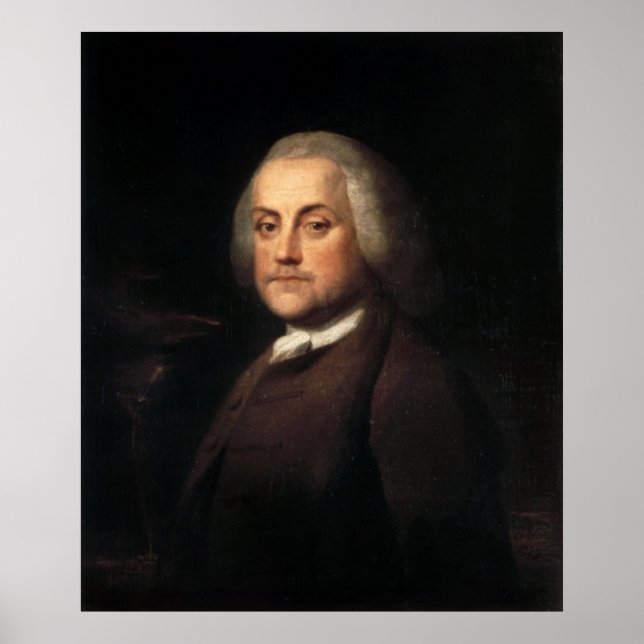 Póster Retrato de BENJAMIN FRANKLIN por Benjamin Wilson (Frente)