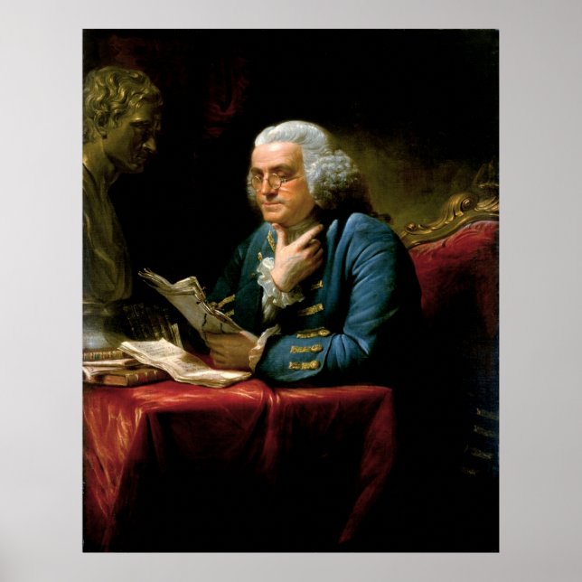 Póster Retrato de BENJAMIN FRANKLIN por David Martin Prin (Frente)