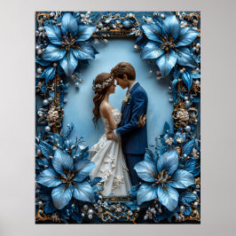 Póster Retrato de boda romántico