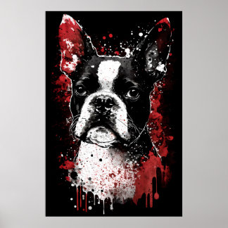 Póster Retrato de Boston Terrier