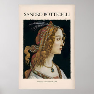 Póster Retrato de Botticelli de una joven Simonetta
