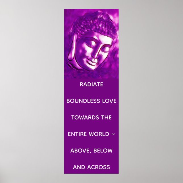 Póster Retrato de Buda Rosado Cita de amor o tu texto (Frente)