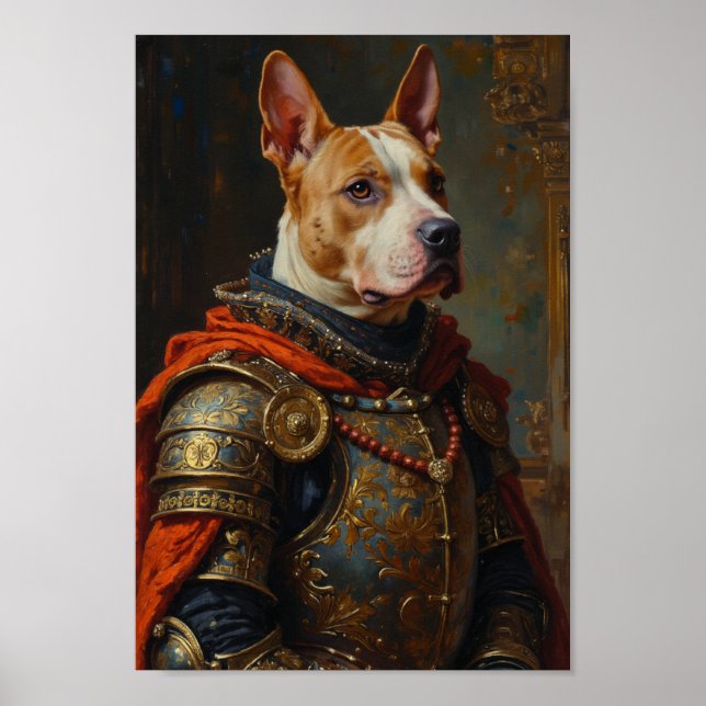 Póster Retrato de Bull Terrier Real (Frente)