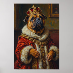 Póster Retrato de Bulldog Real
