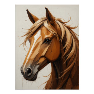 Póster Retrato de caballo geométrico