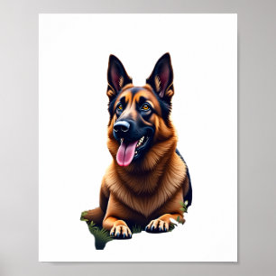 Póster Retrato de cabeza de perro pastor alemán Amante de