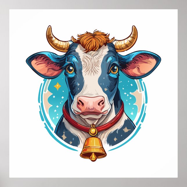 Póster Retrato de cabeza de vaca (Frente)